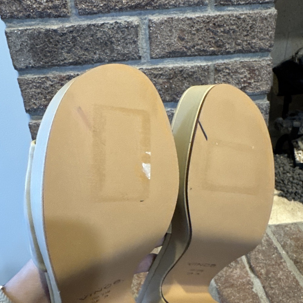 Vince Womens Margo Slip On Chunky Platform Block Heel Sandal Size 8.5 Tan #175 - Picture 7 of 16